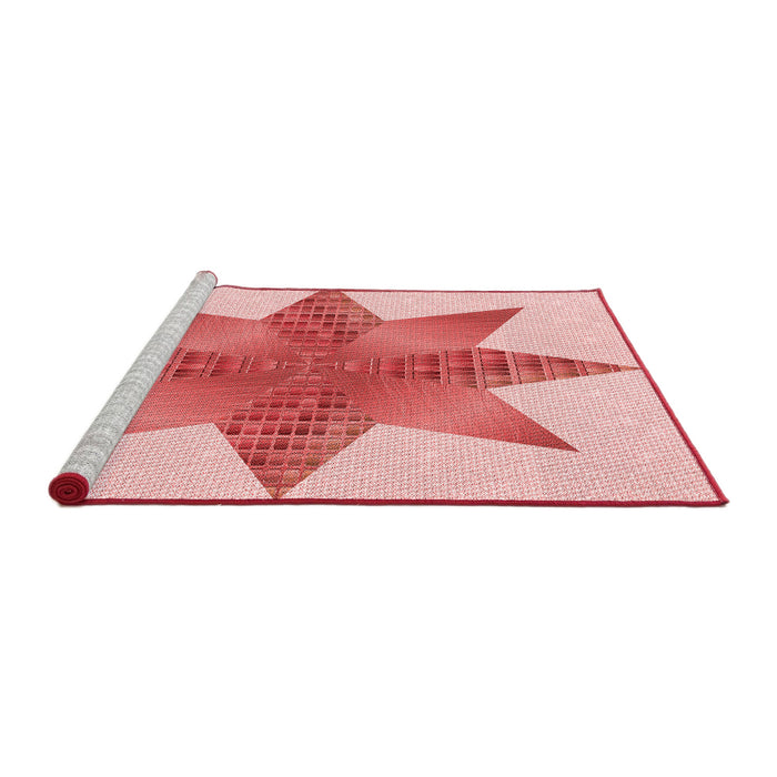 Sideview of Machine Washable Transitional Pink Rug, wshpat3431rd