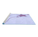 Sideview of Machine Washable Transitional Lavender Blue Rug, wshpat3432blu