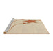 Sideview of Machine Washable Transitional Moccasin Beige Rug, wshpat3432brn