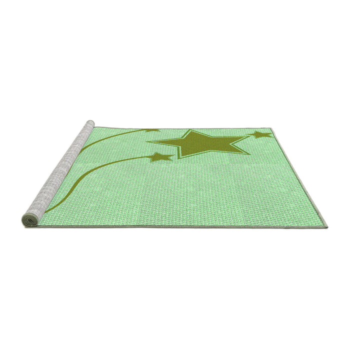 Sideview of Machine Washable Transitional Mint Green Rug, wshpat3432grn