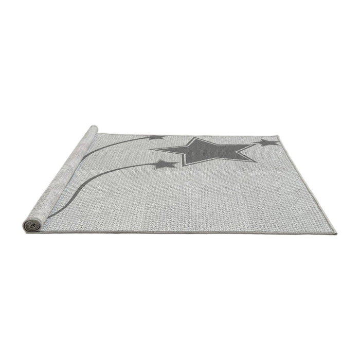 Sideview of Machine Washable Transitional Platinum Gray Rug, wshpat3432gry