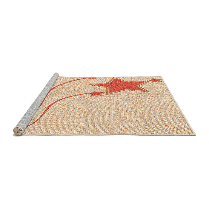 Sideview of Machine Washable Transitional Moccasin Beige Rug, wshpat3432org