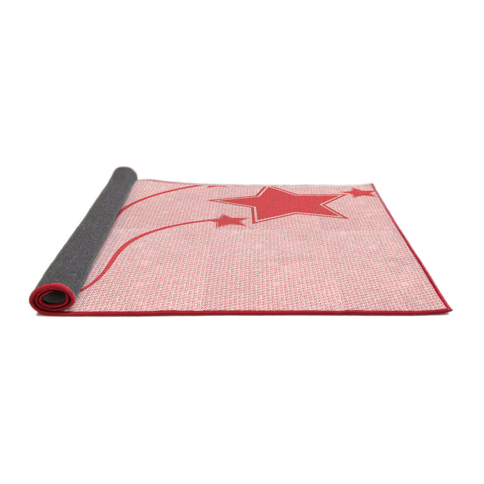 Thickness of Patterned Pastel Red Pink Rug, pat3432rd