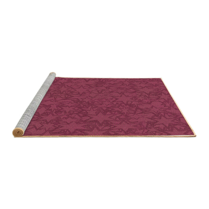 Sideview of Machine Washable Transitional Crimson Red Rug, wshpat3433brn