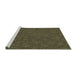 Sideview of Machine Washable Transitional Fern Green Rug, wshpat3433grn