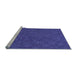 Sideview of Machine Washable Transitional Royal Blue Rug, wshpat3433lblu