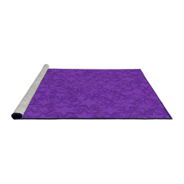 Sideview of Machine Washable Transitional Neon Purple Rug, wshpat3433pur