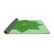 Thickness of Patterned Jade Green Rug, pat3434grn
