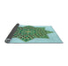 Thickness of Patterned Light Aquamarine Green Rug, pat3434lblu