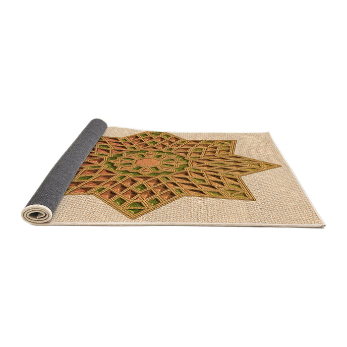 Thickness of Patterned Brown Gold Rug, pat3434org