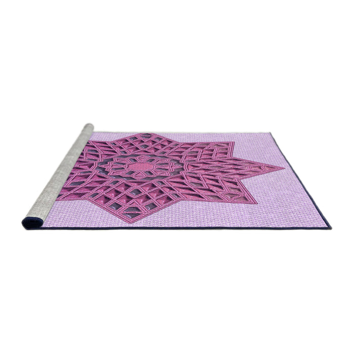 Sideview of Machine Washable Transitional Orchid Purple Rug, wshpat3434pur