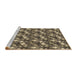 Sideview of Machine Washable Transitional Dark Brown Rug, wshpat3435brn