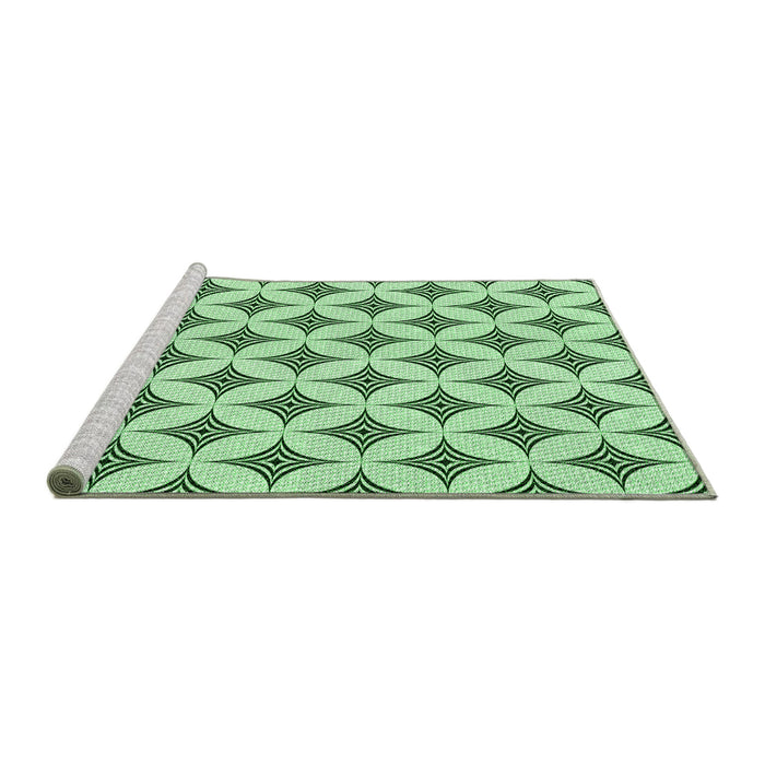 Sideview of Machine Washable Transitional Mint Green Rug, wshpat3437grn
