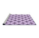 Sideview of Machine Washable Transitional Purple Flower Purple Rug, wshpat3437pur