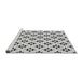 Sideview of Machine Washable Transitional Smokey Gray Rug, wshpat3438gry