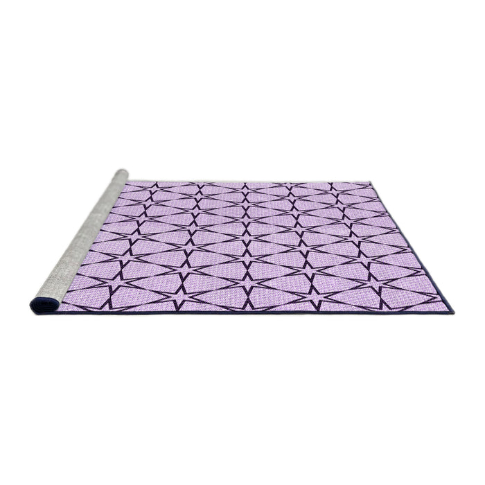 Sideview of Machine Washable Transitional Purple Flower Purple Rug, wshpat3439pur