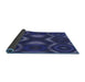 Thickness of Patterned Denim Dark Blue Rug, pat344blu