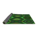 Thickness of Patterned Dark Forest Green Rug, pat344grn