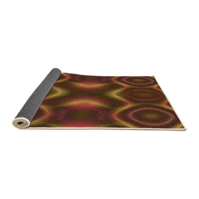 Thickness of Patterned Mahogany Brown Rug, pat344org