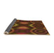 Thickness of Patterned Mahogany Brown Rug, pat344org