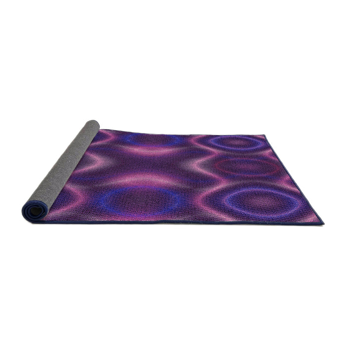 Thickness of Patterned Dark Orchid Purple Rug, pat344pur
