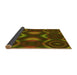 Thickness of Patterned Dark Yellow Green Rug, pat344yw
