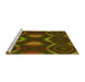 Sideview of Machine Washable Transitional Dark Yellow Green Rug, wshpat344yw