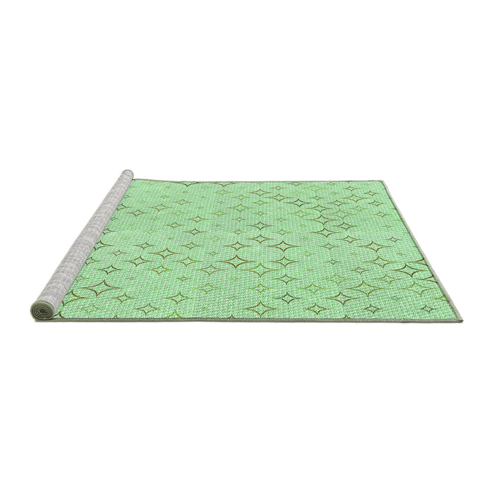 Sideview of Machine Washable Transitional Mint Green Rug, wshpat3440grn