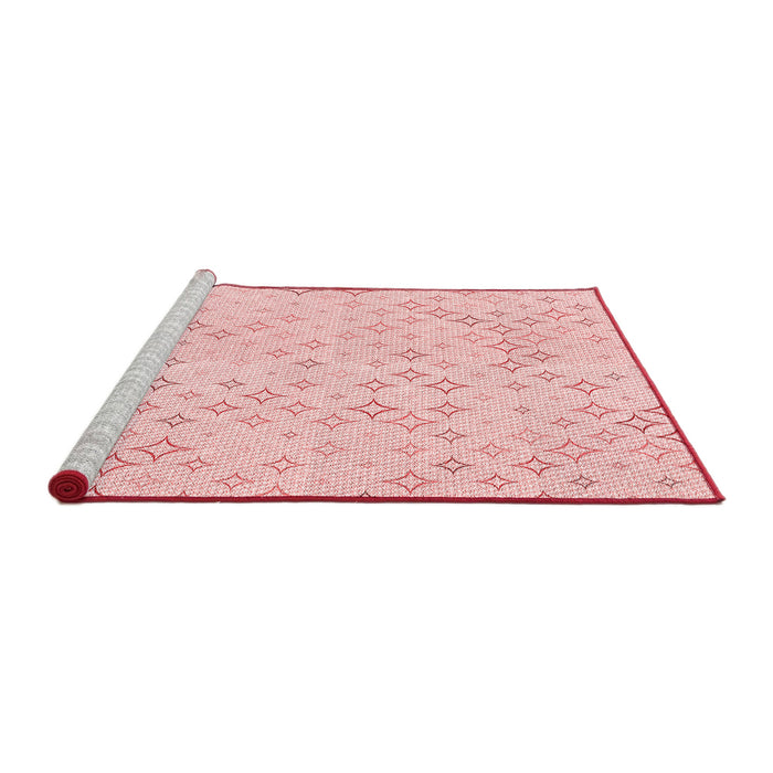 Sideview of Machine Washable Transitional Pastel Red Pink Rug, wshpat3440rd