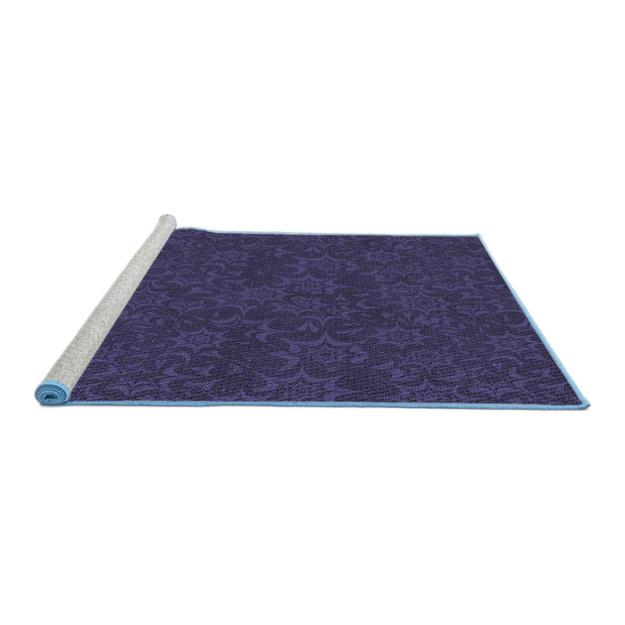 Sideview of Machine Washable Transitional Deep Periwinkle Purple Rug, wshpat3441blu