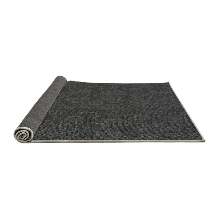Thickness of Patterned Charcoal Black Rug, pat3441gry
