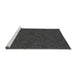 Sideview of Machine Washable Transitional Charcoal Black Rug, wshpat3441gry