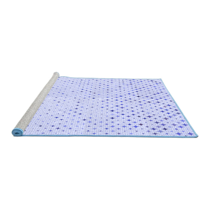 Sideview of Machine Washable Transitional Lavender Blue Rug, wshpat3442blu