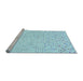 Sideview of Machine Washable Transitional Diamond Blue Rug, wshpat3442lblu