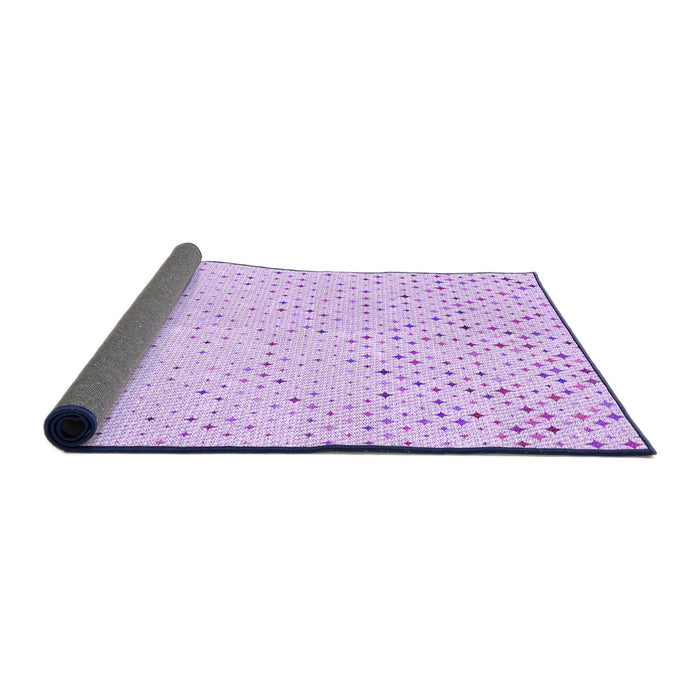 Thickness of Patterned Violet Purple Rug, pat3442pur
