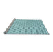 Sideview of Machine Washable Transitional Electric Blue Rug, wshpat3443lblu