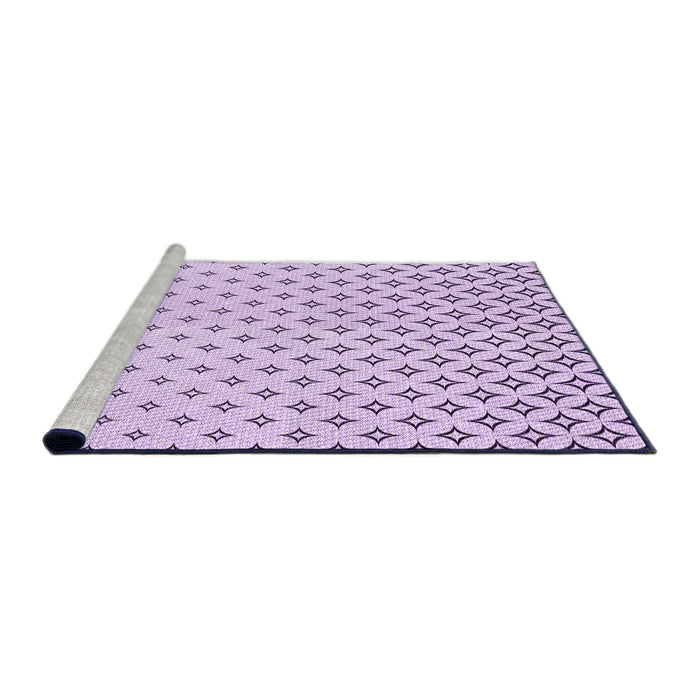 Sideview of Machine Washable Transitional Lilac Purple Rug, wshpat3443pur
