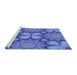 Sideview of Machine Washable Transitional Sky Blue Rug, wshpat3444blu