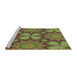 Sideview of Machine Washable Transitional Pistachio Green Rug, wshpat3444brn