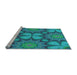 Sideview of Machine Washable Transitional Dark Cyan Green Rug, wshpat3444lblu