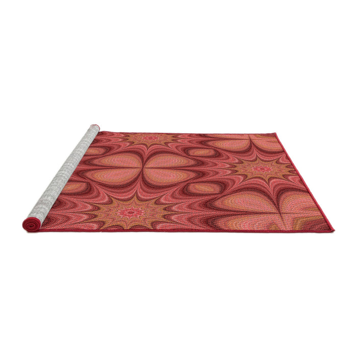 Sideview of Machine Washable Transitional Red Rug, wshpat3444rd