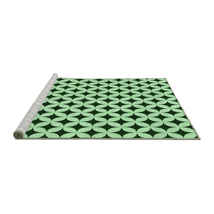 Sideview of Machine Washable Transitional Mint Green Rug, wshpat3445grn