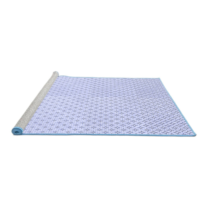 Sideview of Machine Washable Transitional Lavender Blue Rug, wshpat3447blu