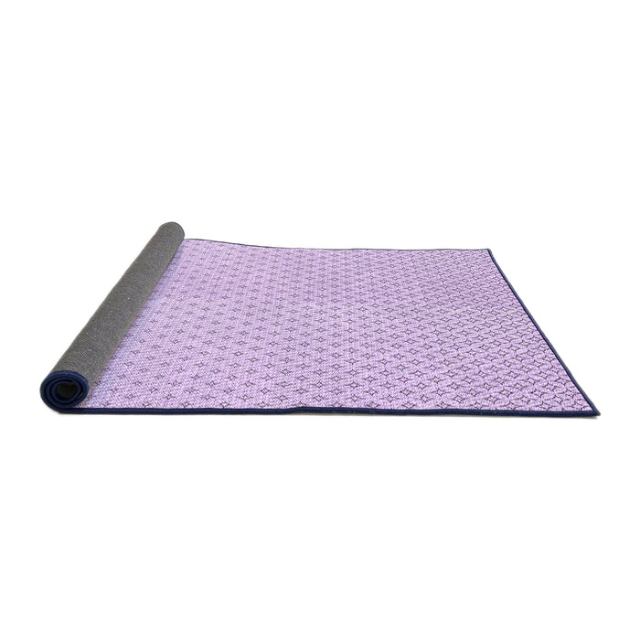 Thickness of Patterned Bright Lilac Purple Rug, pat3447pur