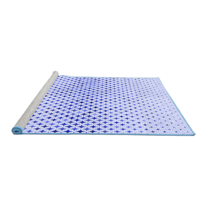 Sideview of Machine Washable Transitional Lavender Blue Rug, wshpat3449blu