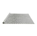 Sideview of Machine Washable Transitional Platinum Gray Rug, wshpat3449gry