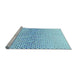 Sideview of Machine Washable Transitional Blue Rug, wshpat3449lblu