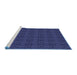 Sideview of Machine Washable Transitional Royal Blue Rug, wshpat345blu