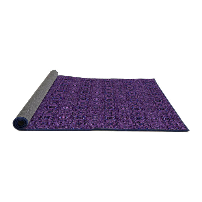 Thickness of Patterned Purple Violet Purple Rug, pat345pur