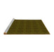 Sideview of Machine Washable Transitional Dark Yellow Green Rug, wshpat345yw